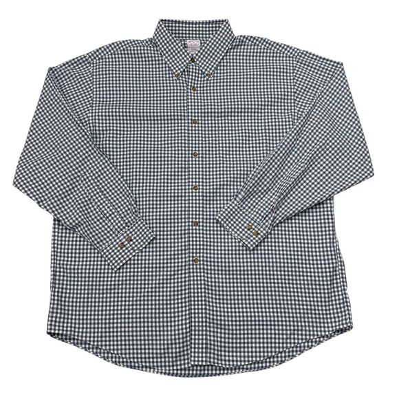 Brooks Brothers Button Down Shirt Men’s Size XL Blue Checks Career Casual - Picture 2 of 10